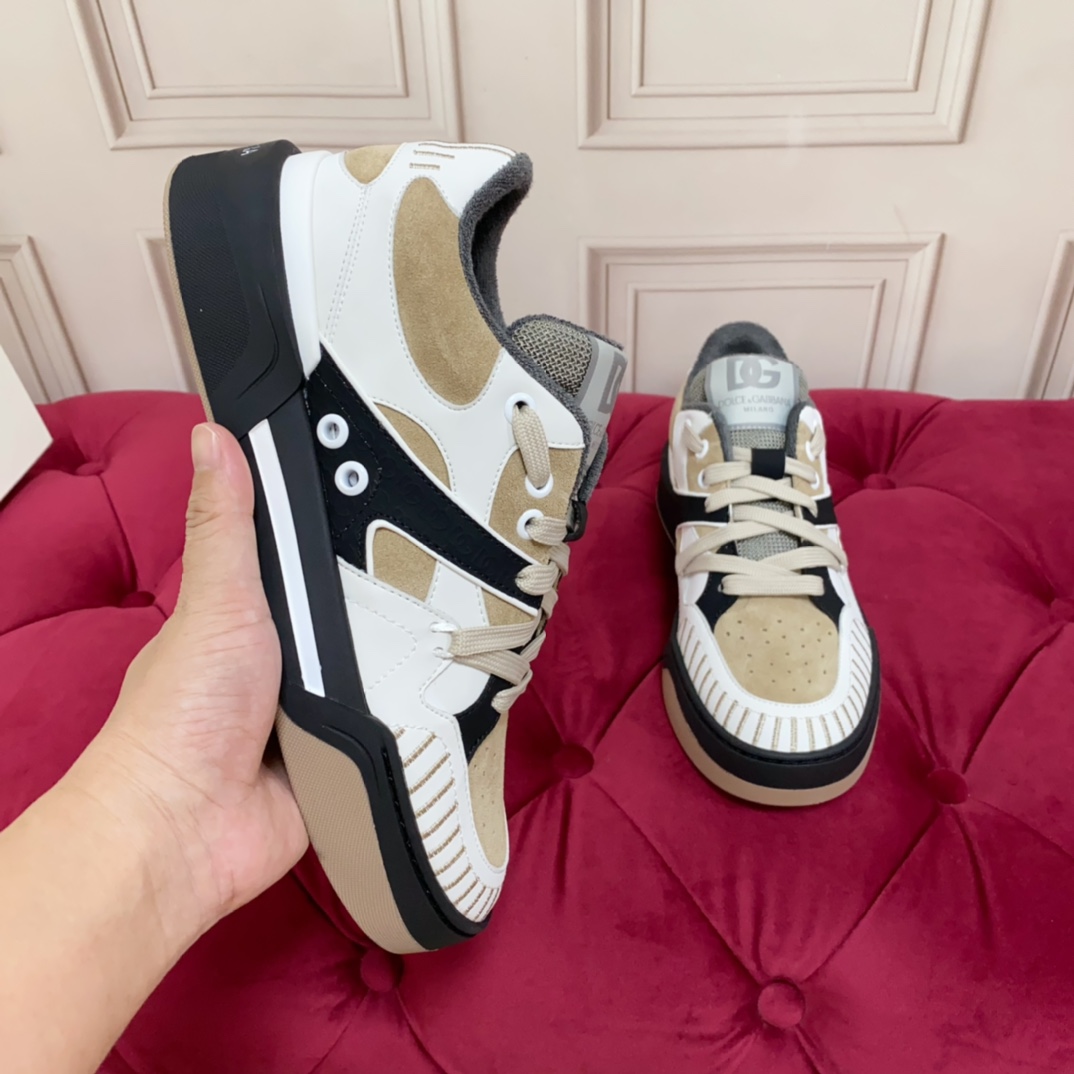 Dolce & Gabbana Mixed-material New Roma Sneakers - PerfectKickZ