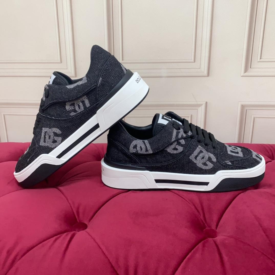 Dolce & Gabbana New Roma Sneakers With Denim Logo - PerfectKickZ