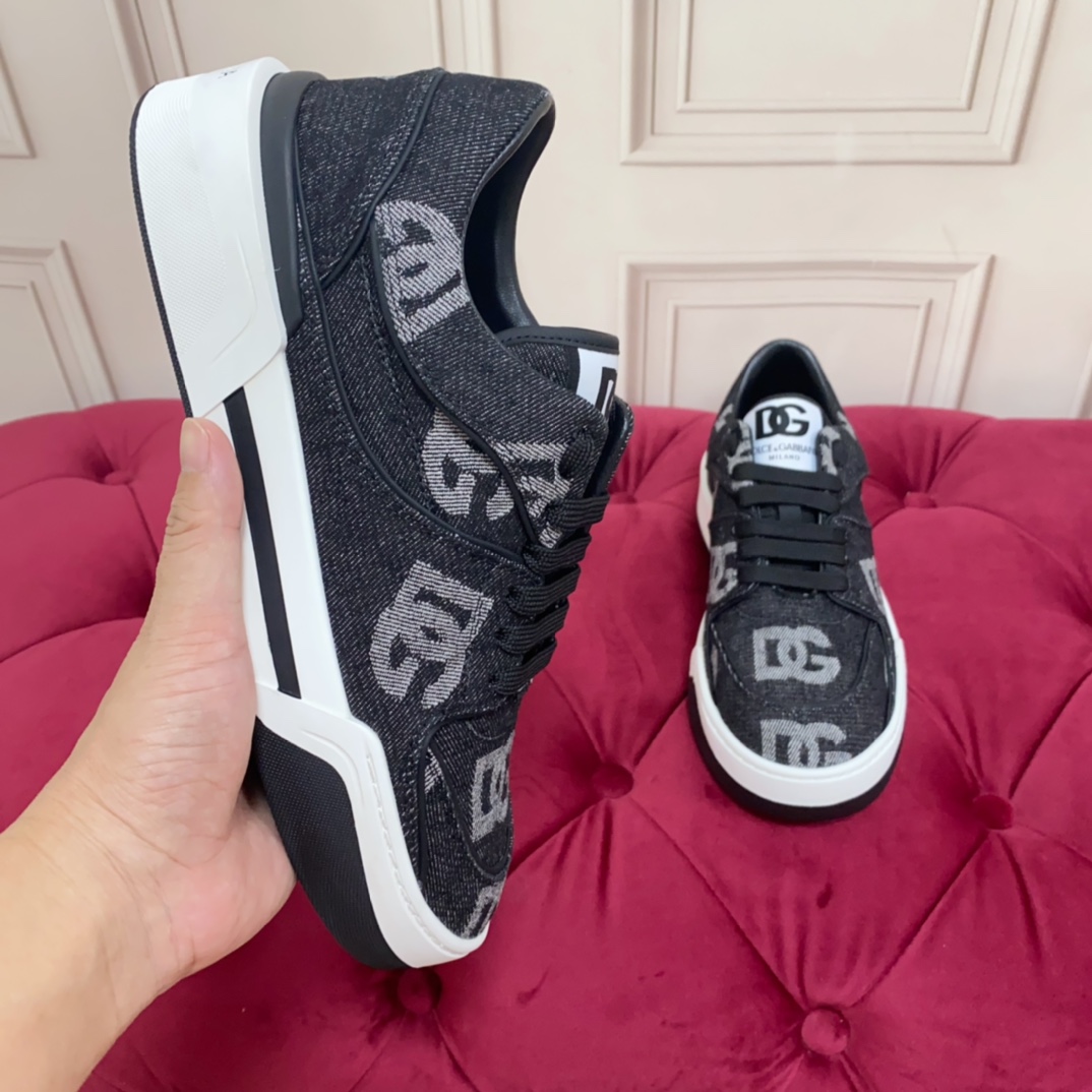 Dolce & Gabbana New Roma Sneakers With Denim Logo - PerfectKickZ