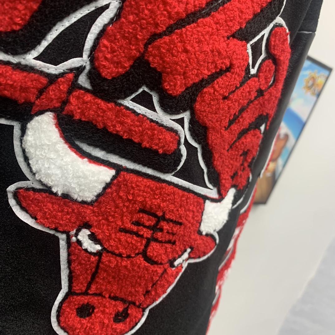 Off White C/O Chicago Bulls Varsity Jacket - PerfectKickZ