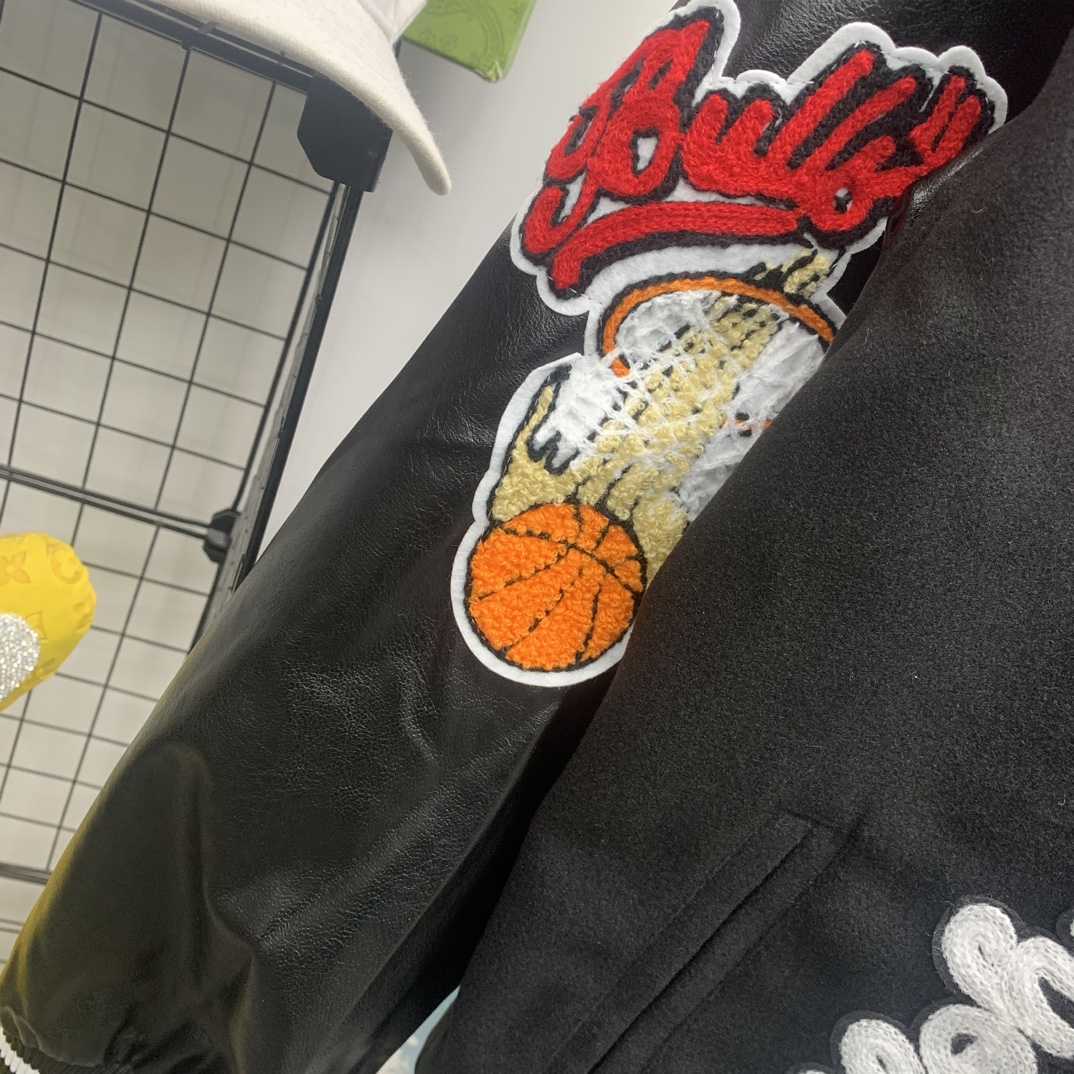 Off White C/O Chicago Bulls Varsity Jacket - PerfectKickZ