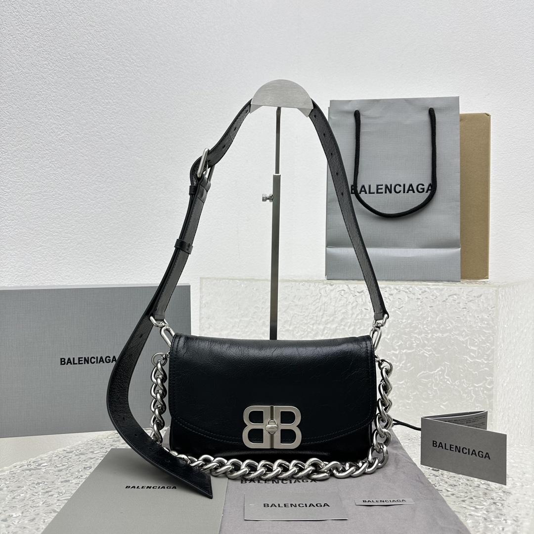 Balenciaga BB Soft Small Flap Bag In Black - PerfectKickZ