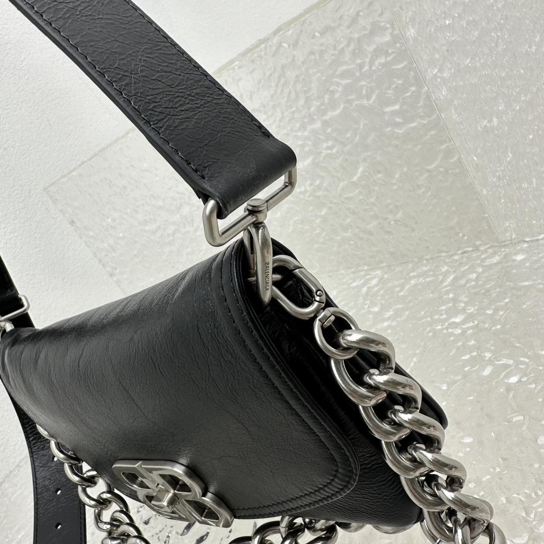 Balenciaga BB Soft Small Flap Bag In Black - PerfectKickZ