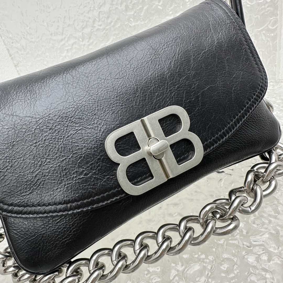 Balenciaga BB Soft Small Flap Bag In Black - PerfectKickZ