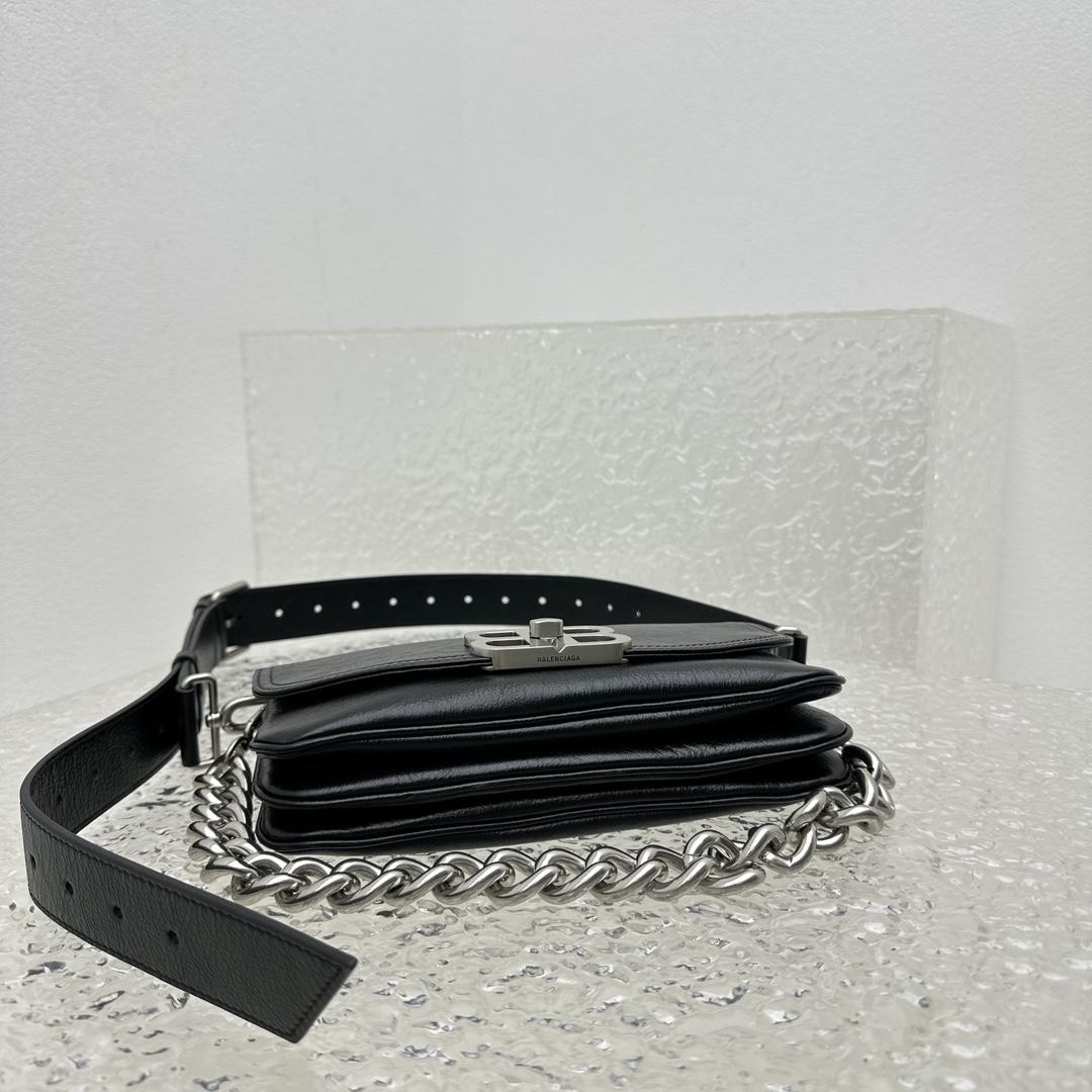Balenciaga BB Soft Small Flap Bag In Black - PerfectKickZ