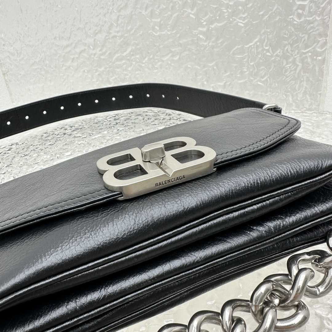 Balenciaga BB Soft Small Flap Bag In Black - PerfectKickZ