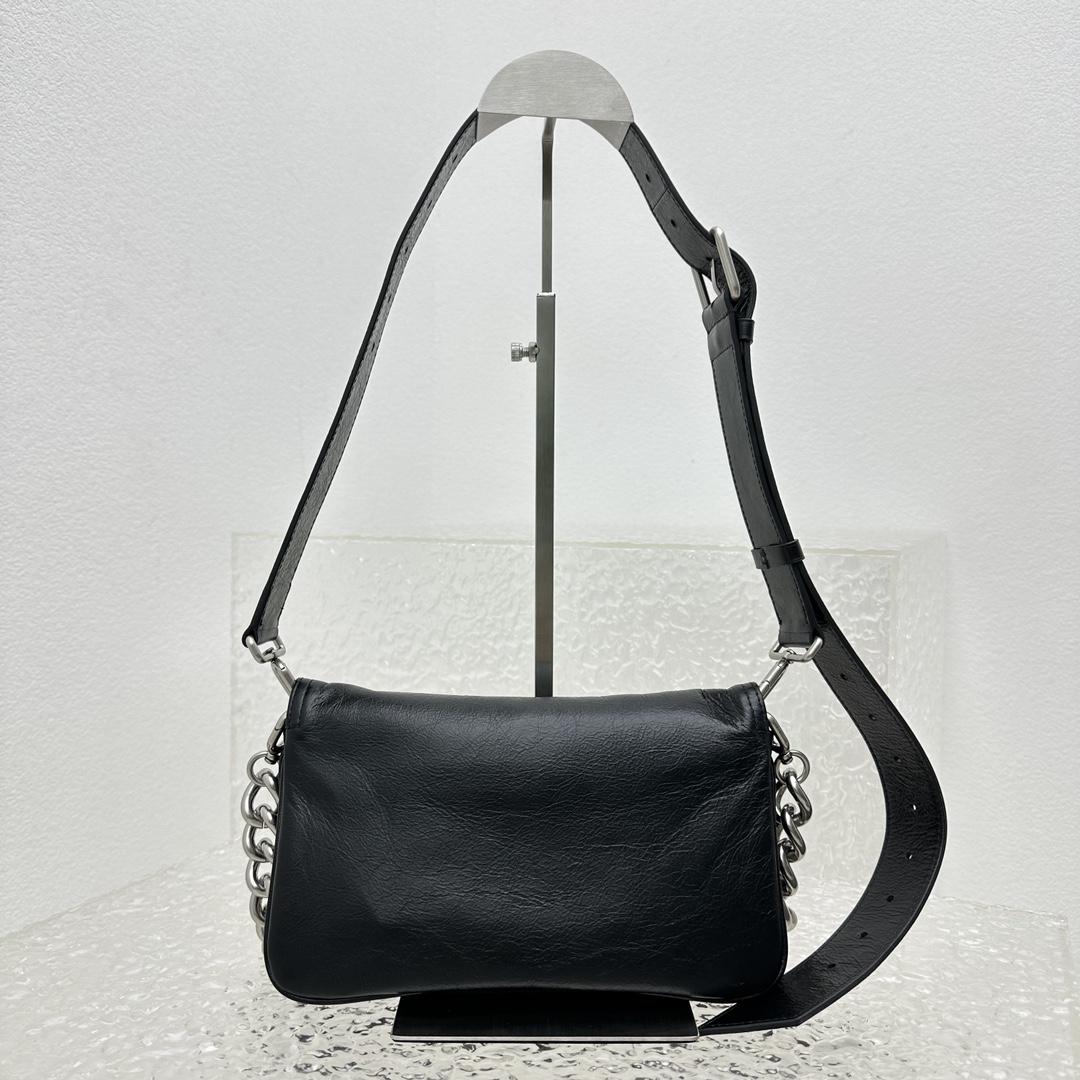 Balenciaga BB Soft Small Flap Bag In Black - PerfectKickZ