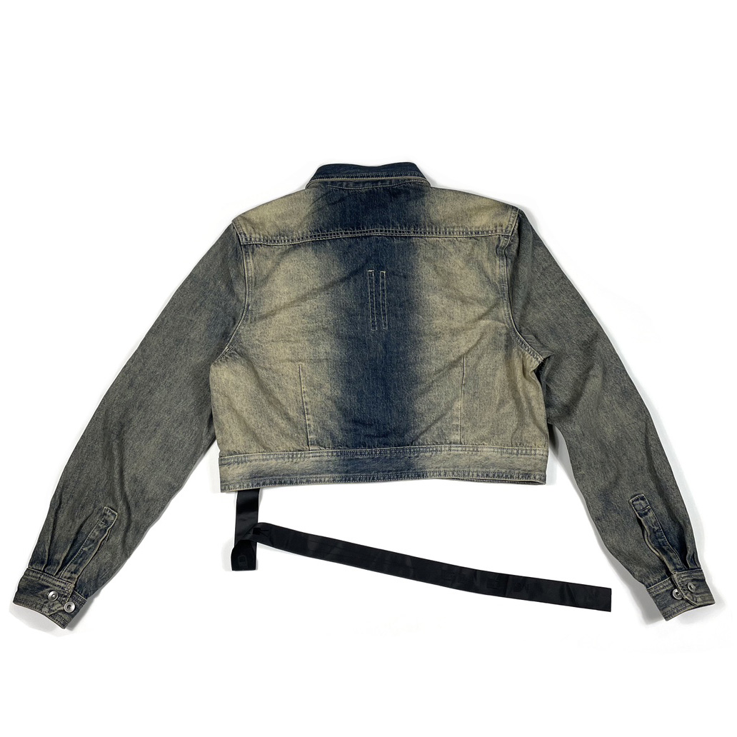 Rick Owens Cropped Denim Jacket - PerfectKickZ