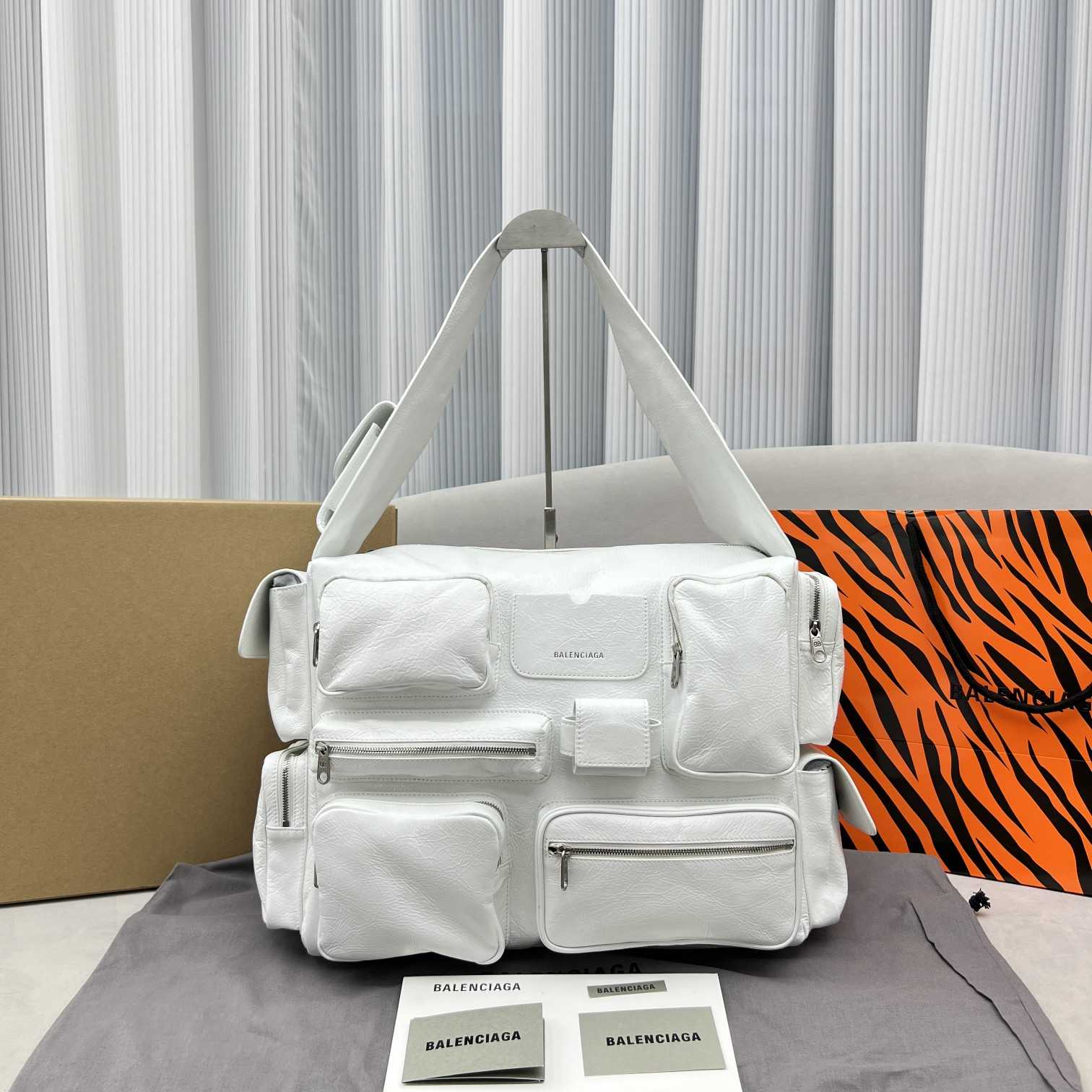 Balenciaga Superbusy Large Sling Bag In White - PerfectKickZ