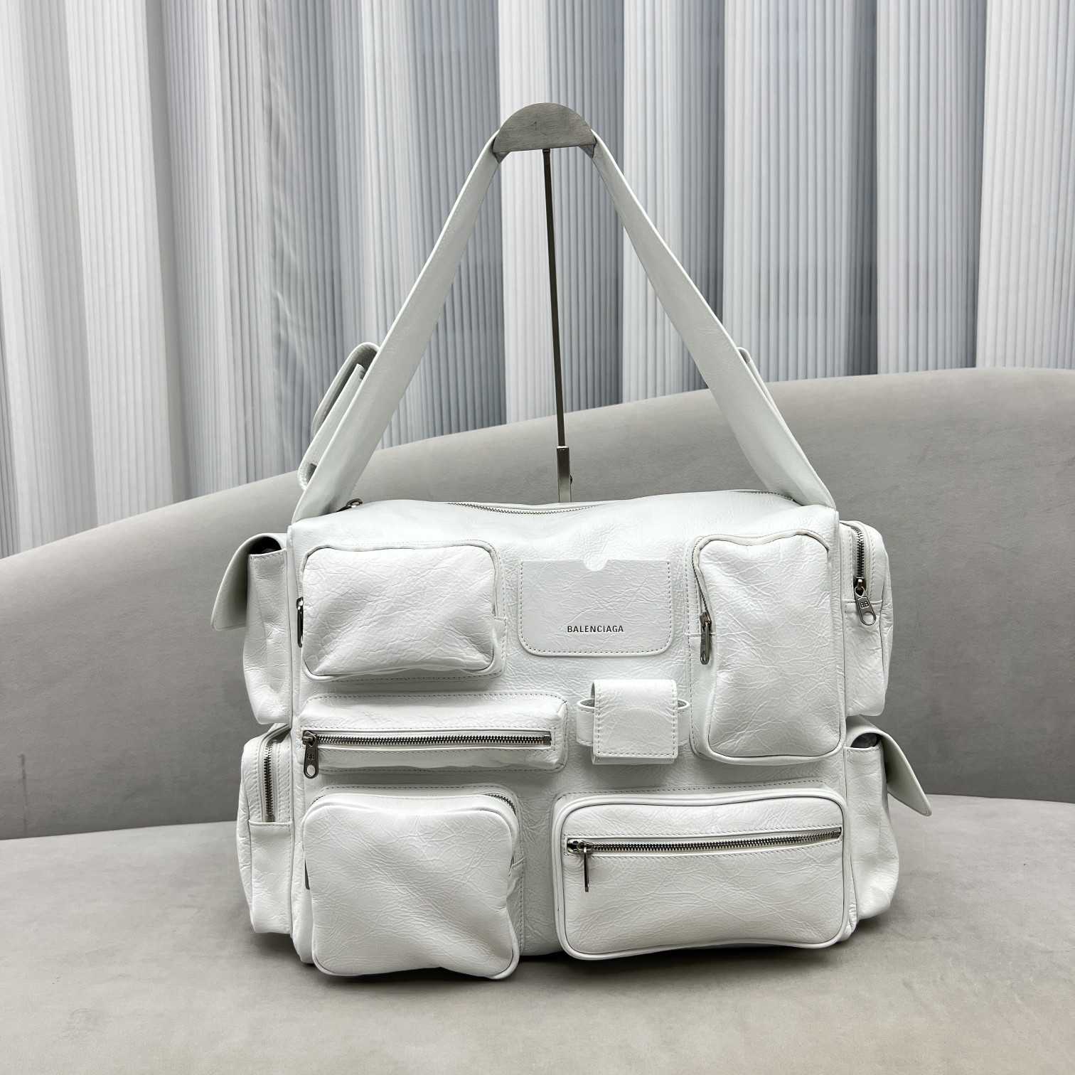 Balenciaga Superbusy Large Sling Bag In White - PerfectKickZ