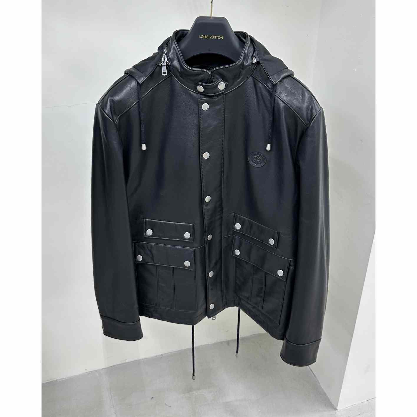 Gucci Leather Jacket With Interlocking G  - PerfectKickZ