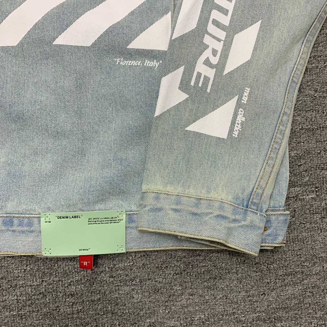 Off-White Denim Oversized Denim Temperature Jacket - PerfectKickZ