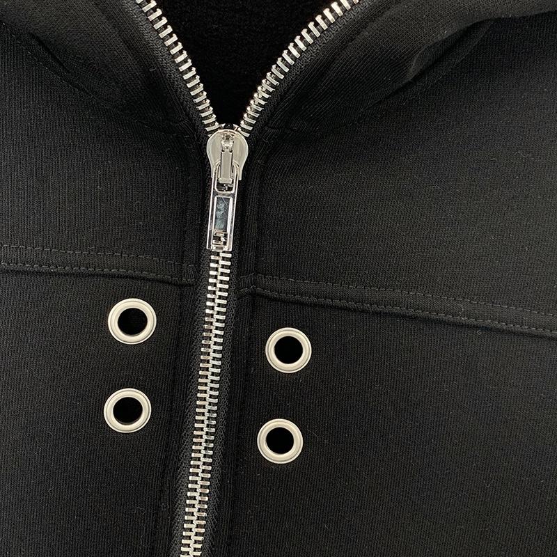 Rick Owens Eyelet-detail Zip-up Hoodie - PerfectKickZ