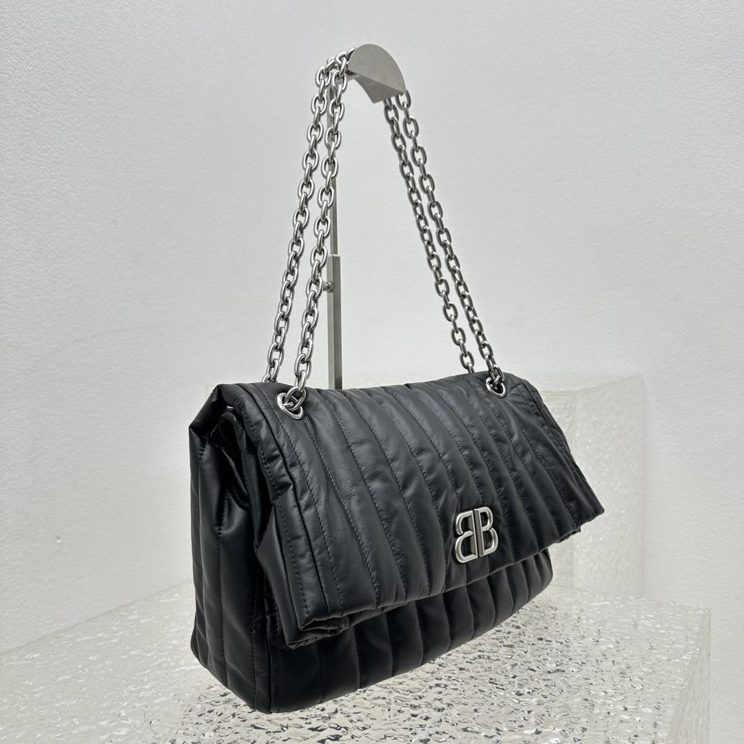 Balenciaga Monaco Large Chain Bag In Black (43.5x32x13cm) - PerfectKickZ