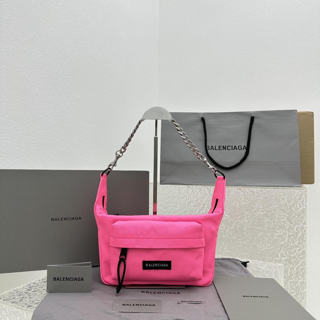 Balenciaga Raver Medium Bag With Chain In Neon Pink - PerfectKickZ