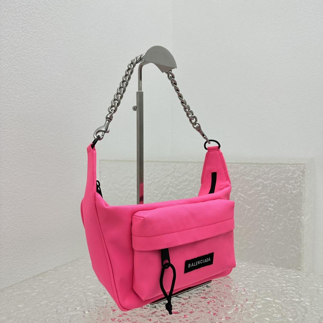 Balenciaga Raver Medium Bag With Chain In Neon Pink - PerfectKickZ