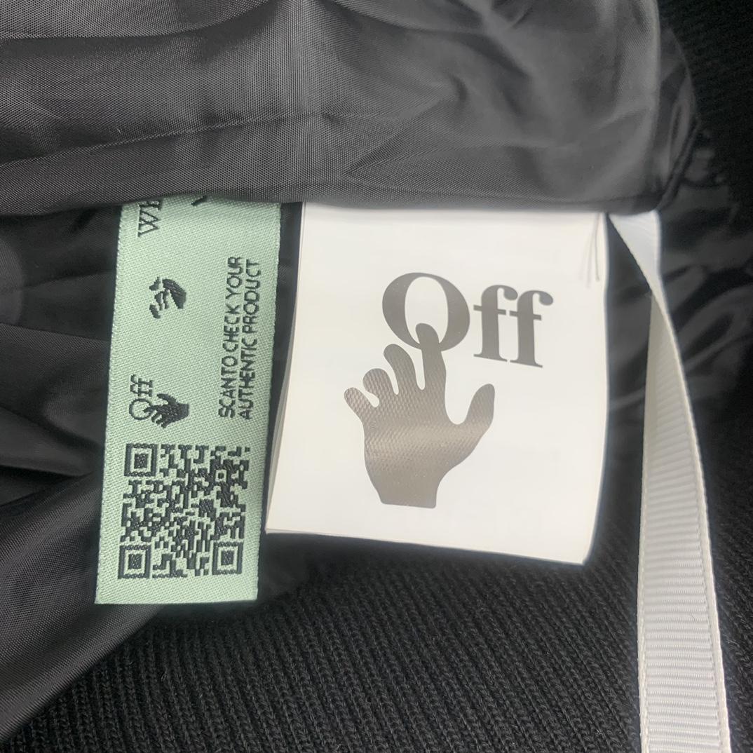 Off White Patch-detail Wool Bomber Jacket - PerfectKickZ