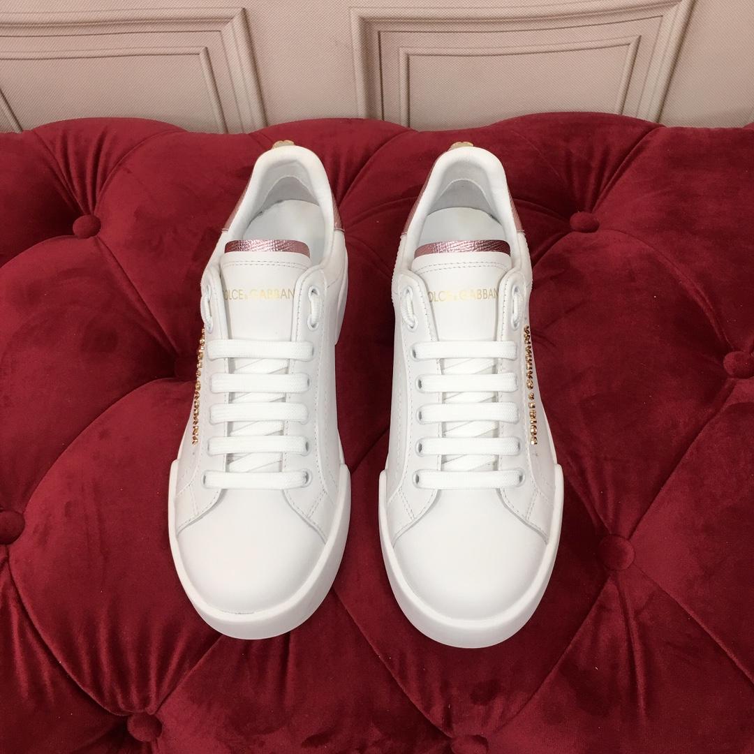 Dolce & Gabbana White Portofino Trainers With Pearl - PerfectKickZ