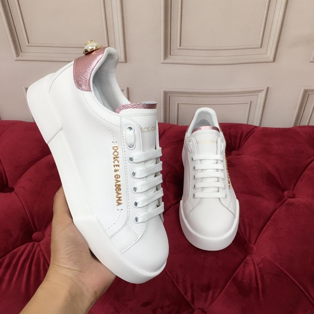 Dolce & Gabbana White Portofino Trainers With Pearl - PerfectKickZ