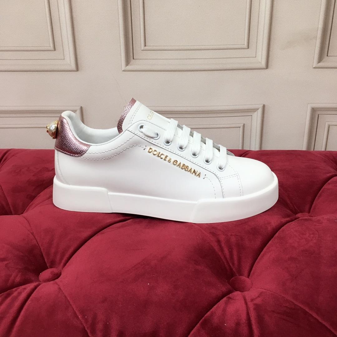Dolce & Gabbana White Portofino Trainers With Pearl - PerfectKickZ