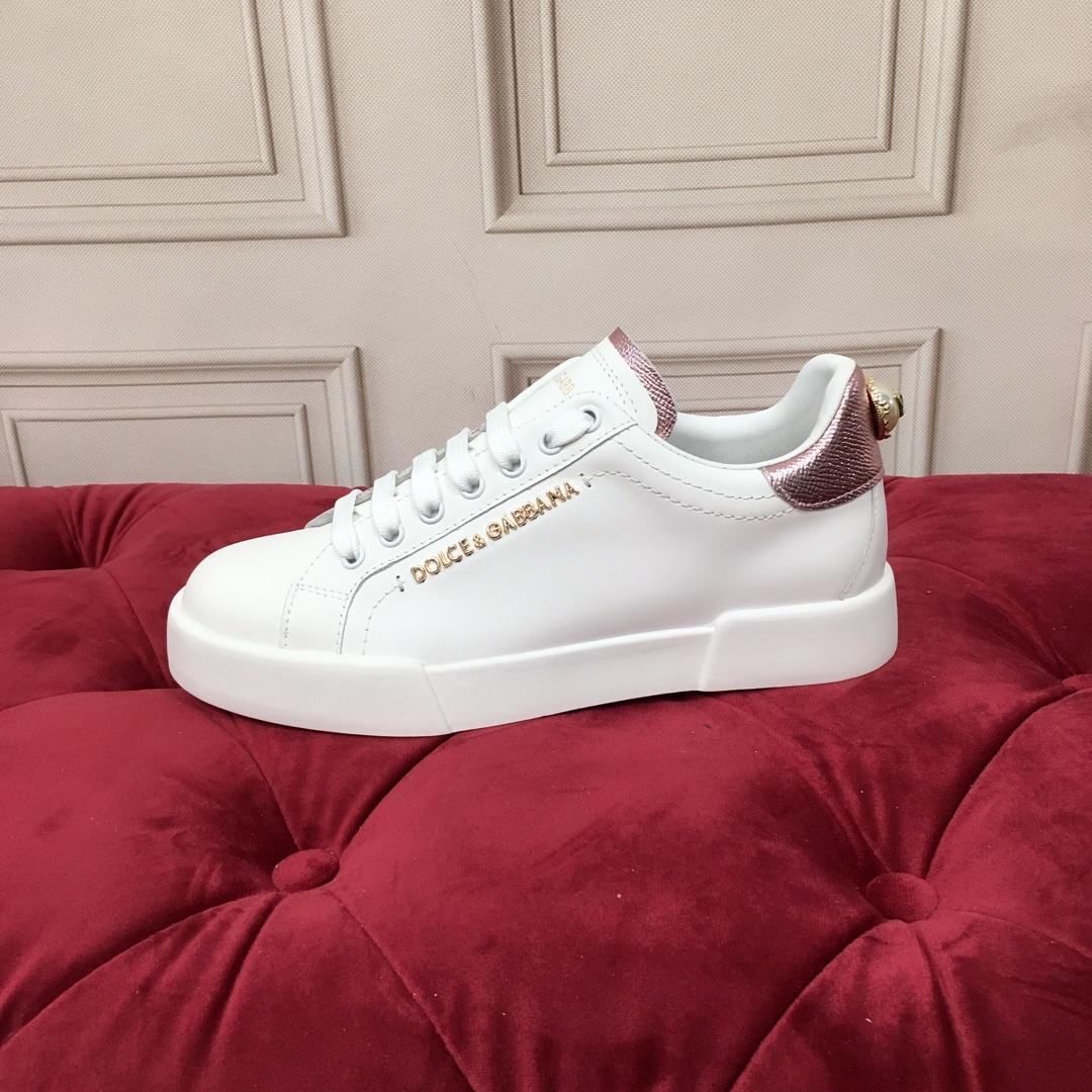 Dolce & Gabbana White Portofino Trainers With Pearl - PerfectKickZ
