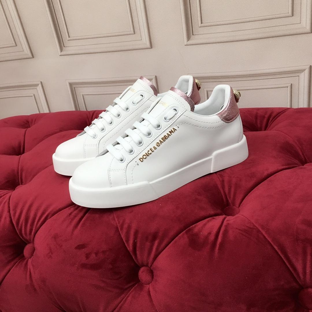Dolce & Gabbana White Portofino Trainers With Pearl - PerfectKickZ