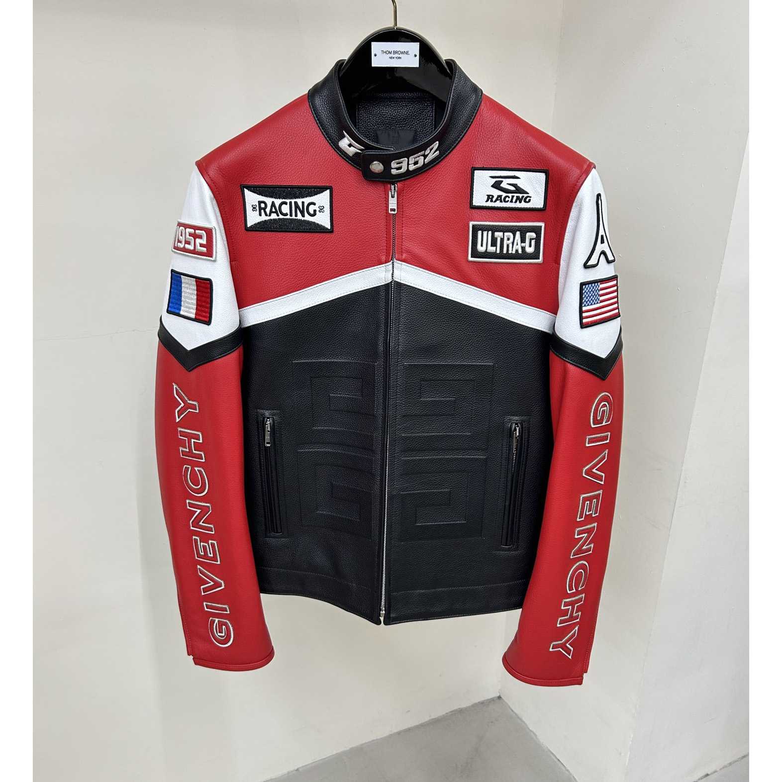 Givenchy Red 4g Motif Biker Jacket - PerfectKickZ