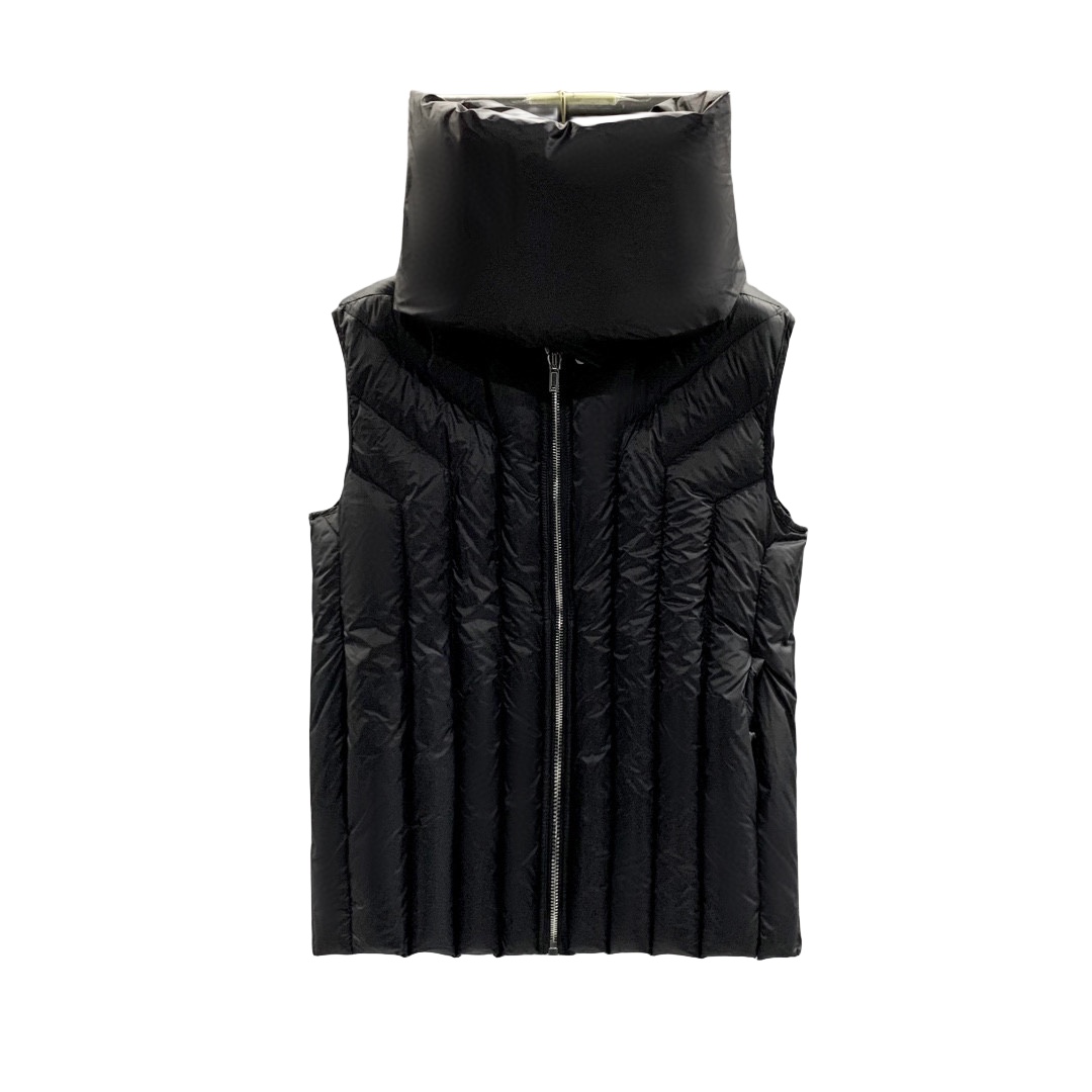 Rick Owens Black Quilted Down Vest - PerfectKickZ