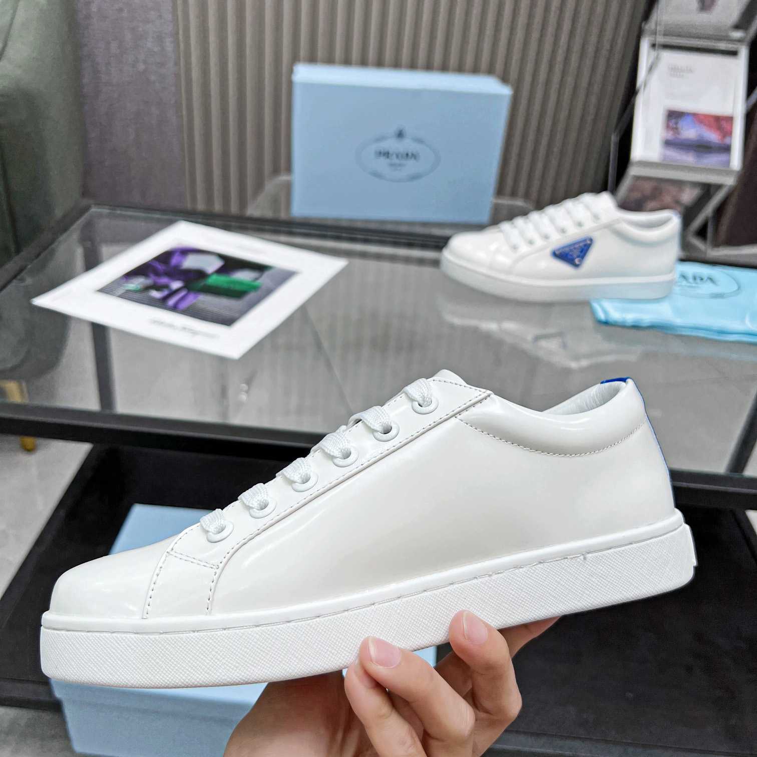 Prada Brushed Leather Low-top Sneakers - PerfectKickZ