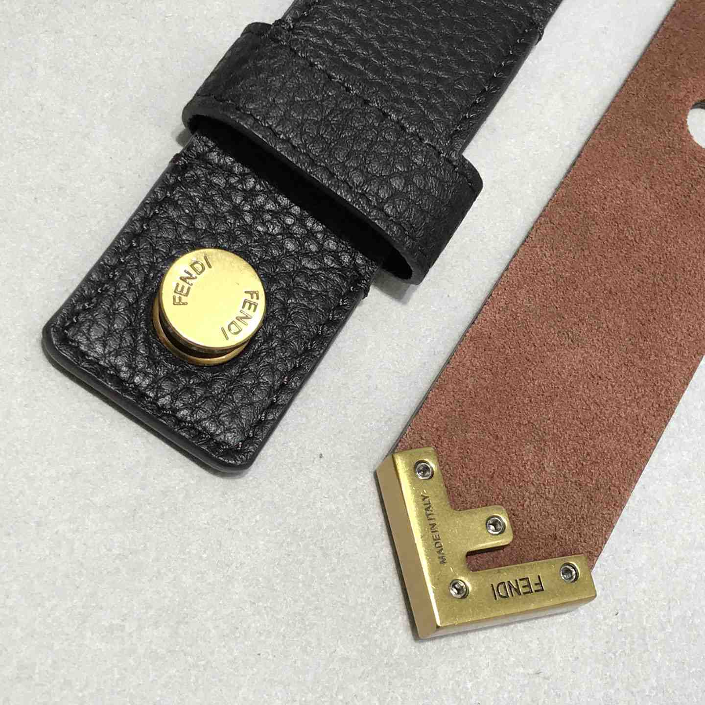 Fendi Women Long Tie Belt With F-Shaped Tip - PerfectKickZ