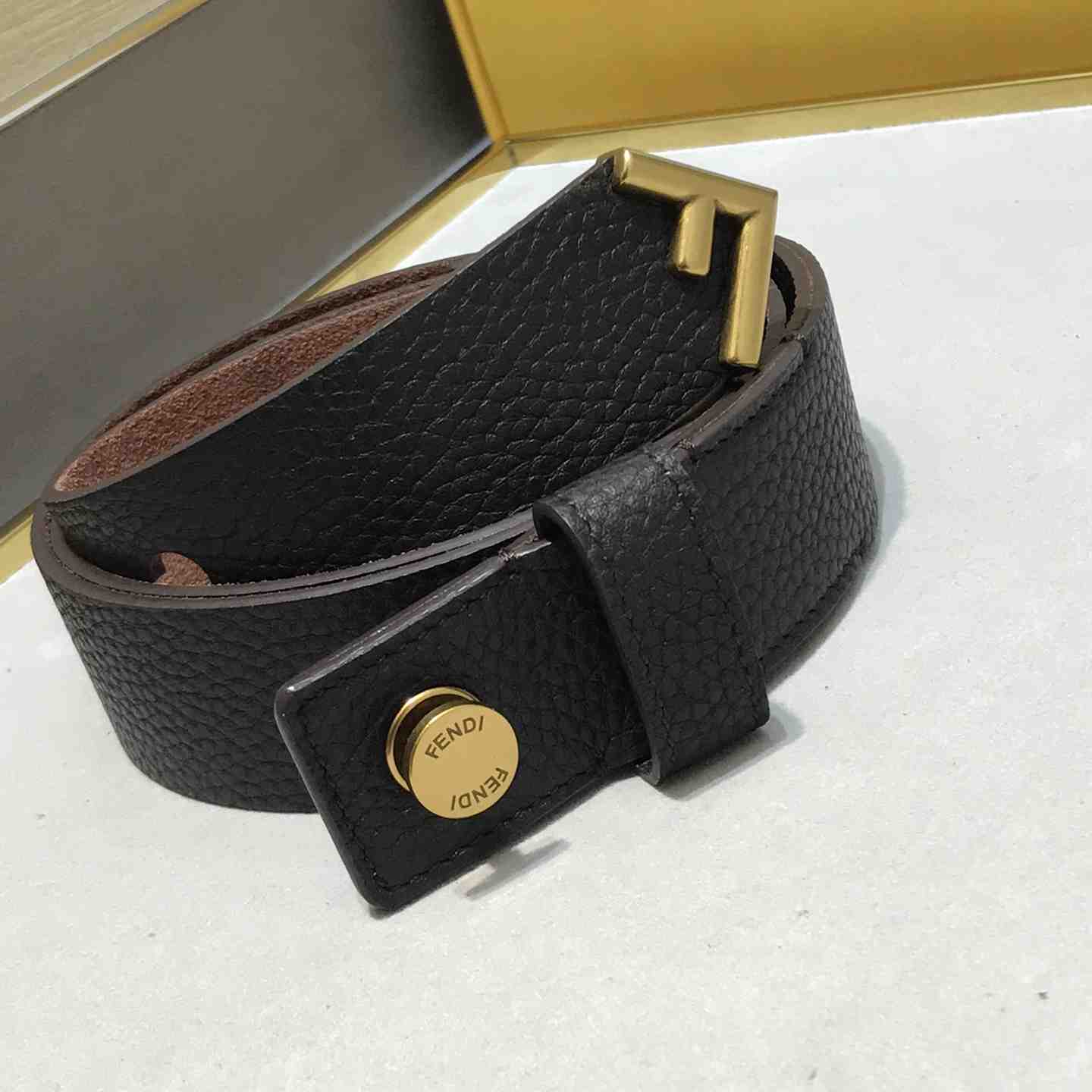 Fendi Women Long Tie Belt With F-Shaped Tip - PerfectKickZ