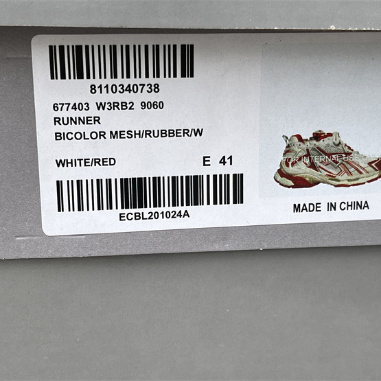 Balenciaga Runner Sneaker In White And Red Mesh And Nylon - PerfectKickZ