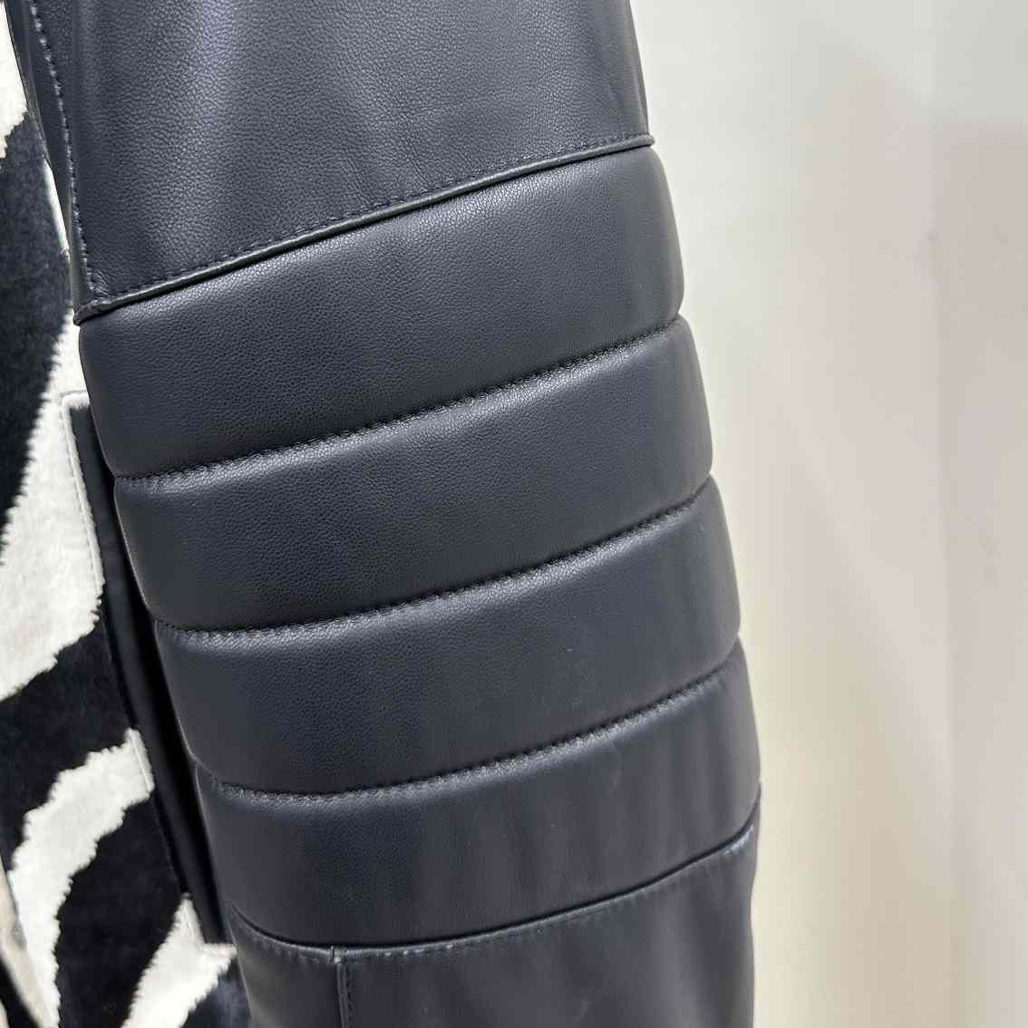 Balmain Zebra Pattern Leather Bomber Jacket - PerfectKickZ
