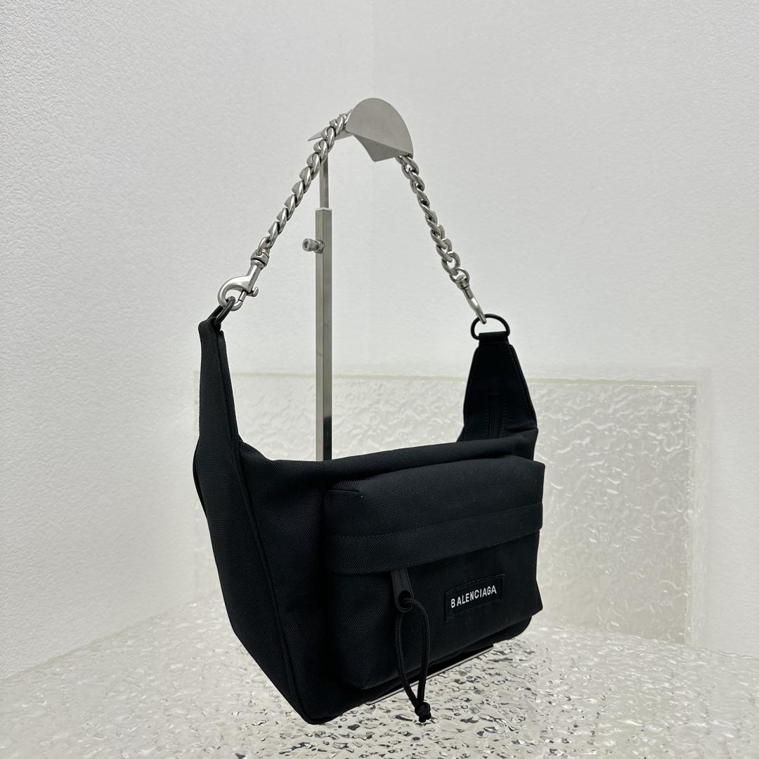 Balenciaga Raver Medium Bag With Chain In Black - PerfectKickZ