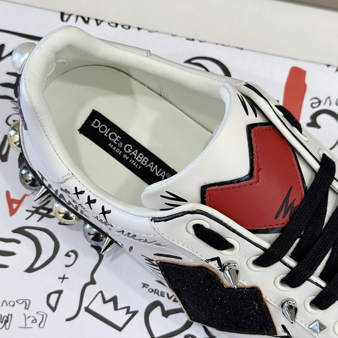 Dolce & Gabbana Printed Calfskin Portofino Sneakers - PerfectKickZ