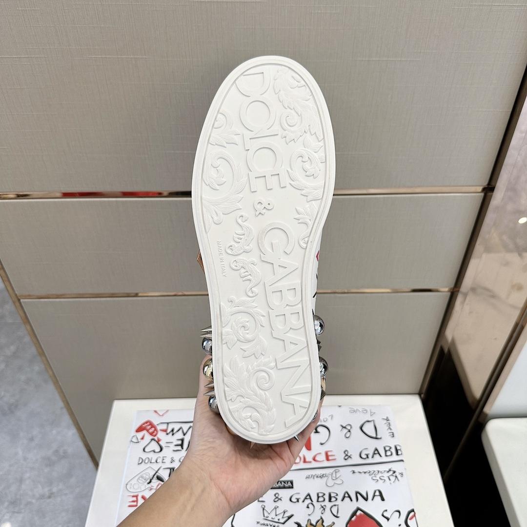 Dolce & Gabbana Printed Calfskin Portofino Sneakers - PerfectKickZ