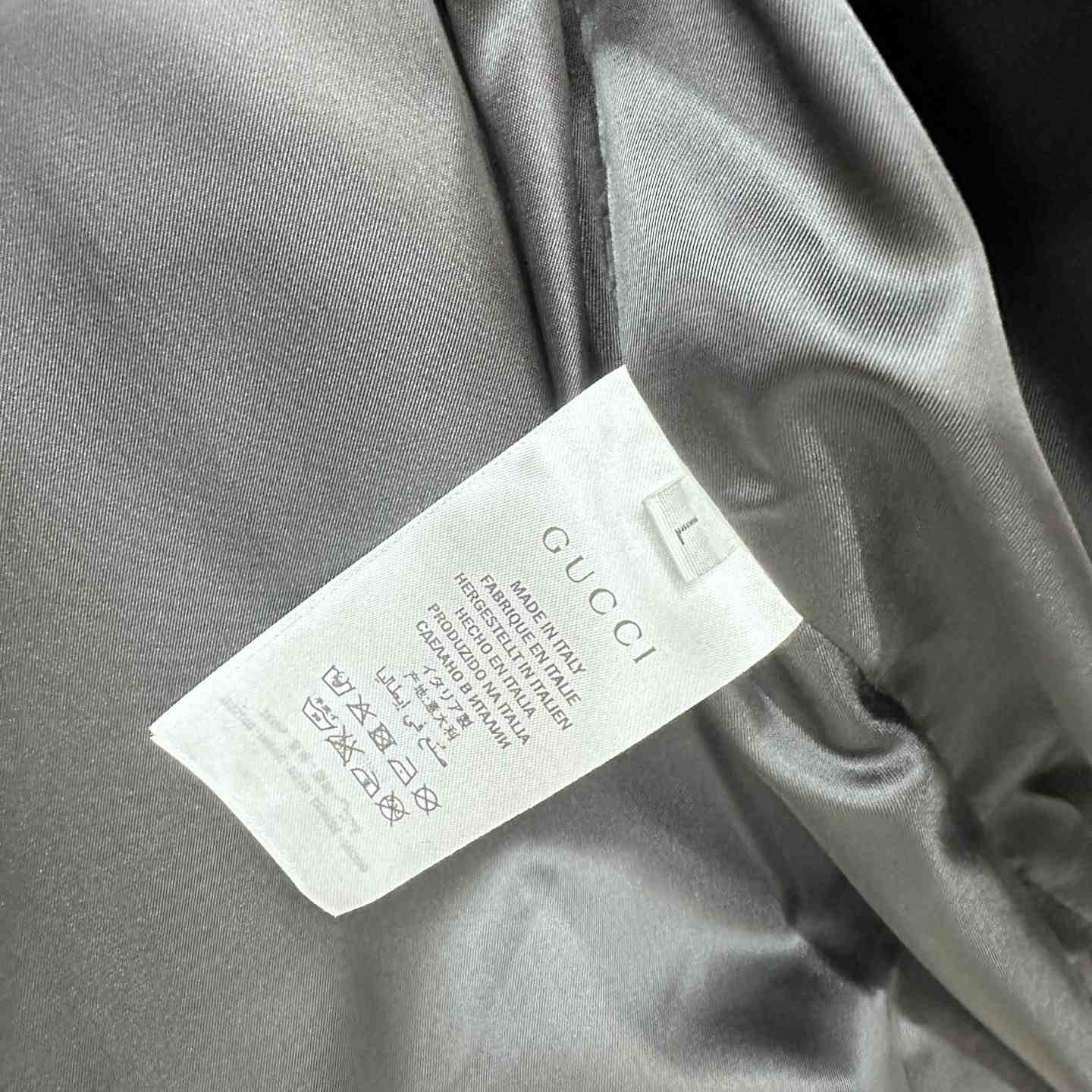 Gucci Leather Bomber Jacket With Gucci Lettering - PerfectKickZ