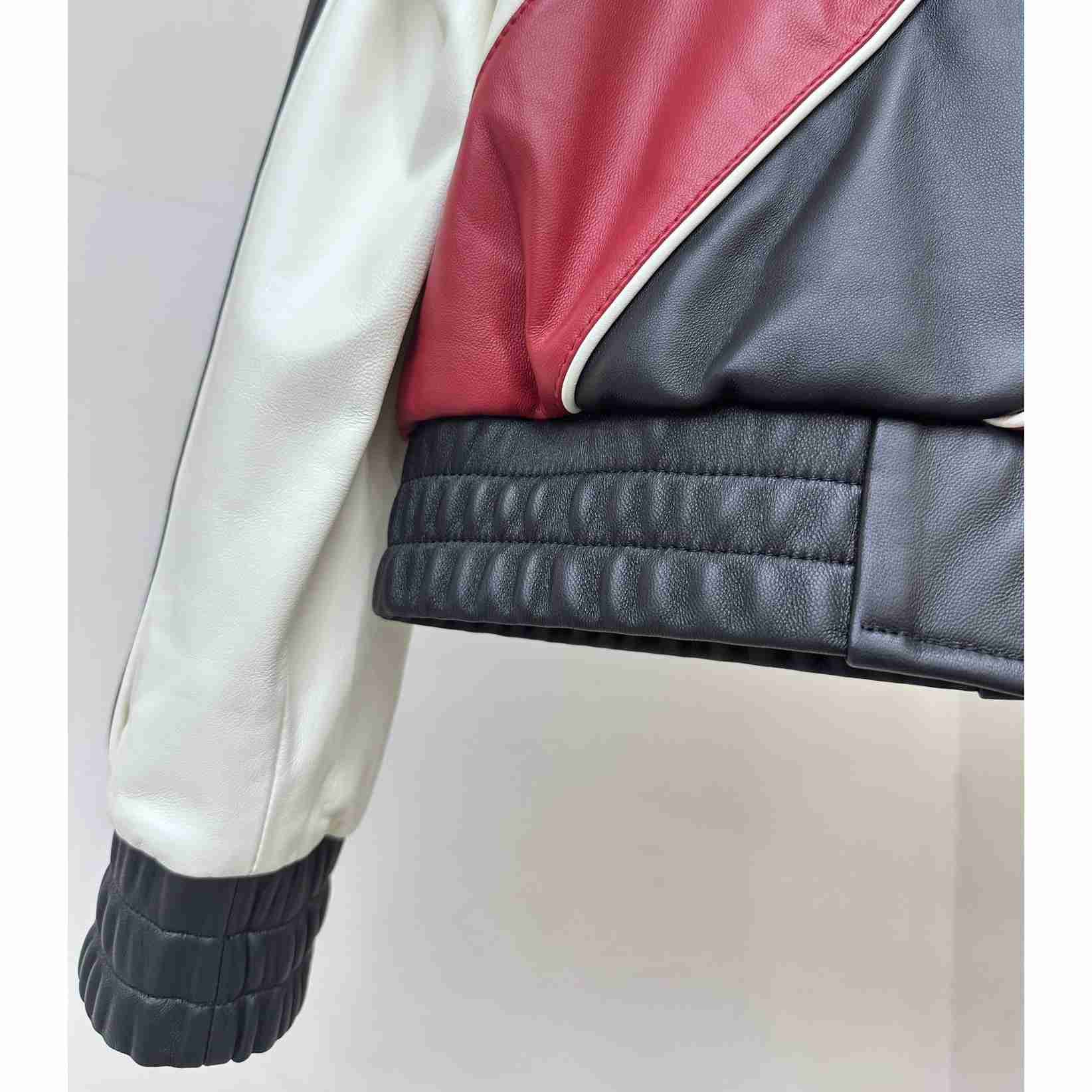 Gucci Leather Bomber Jacket With Gucci Lettering - PerfectKickZ
