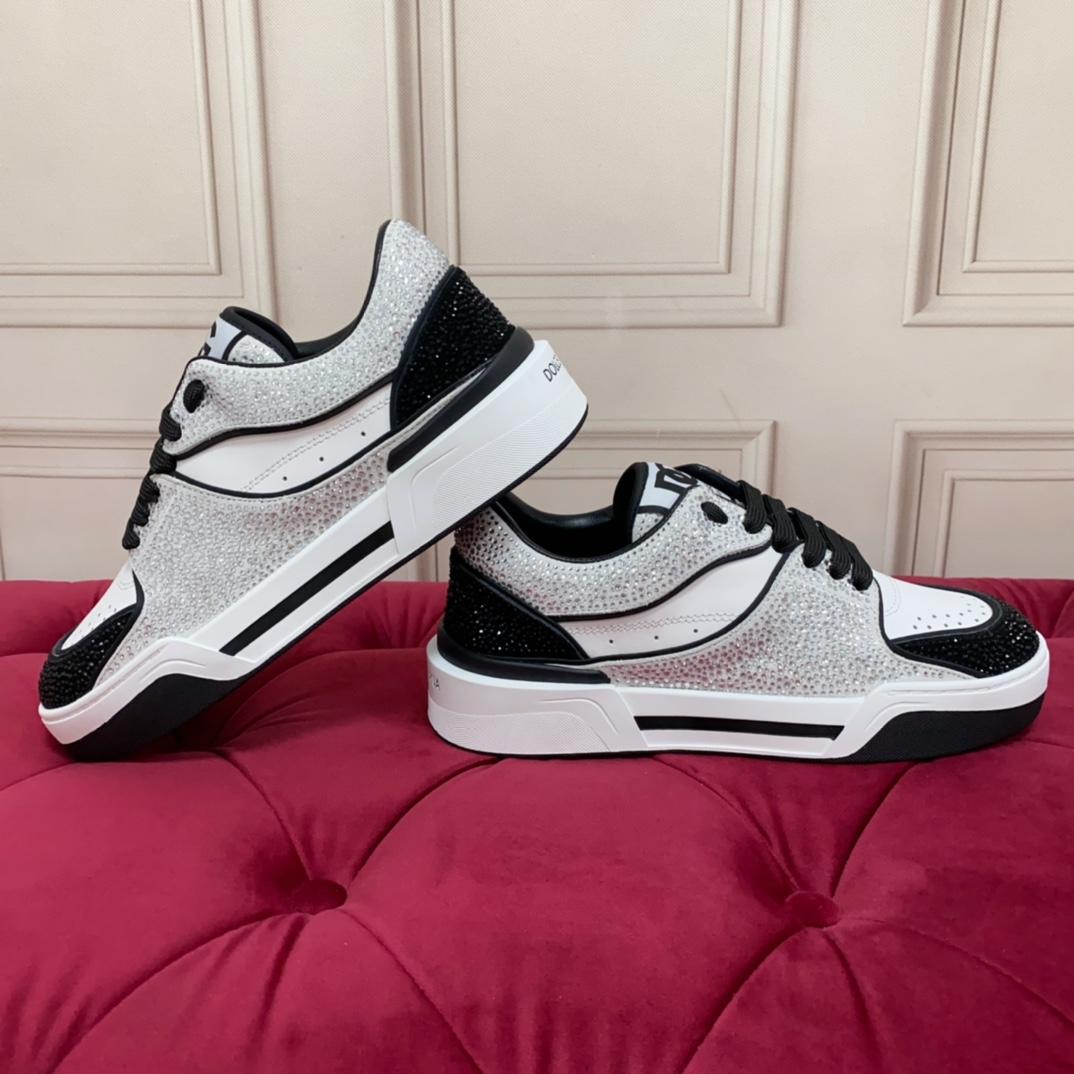 Dolce & Gabbana Crystal-embellished Leather Sneakers - PerfectKickZ