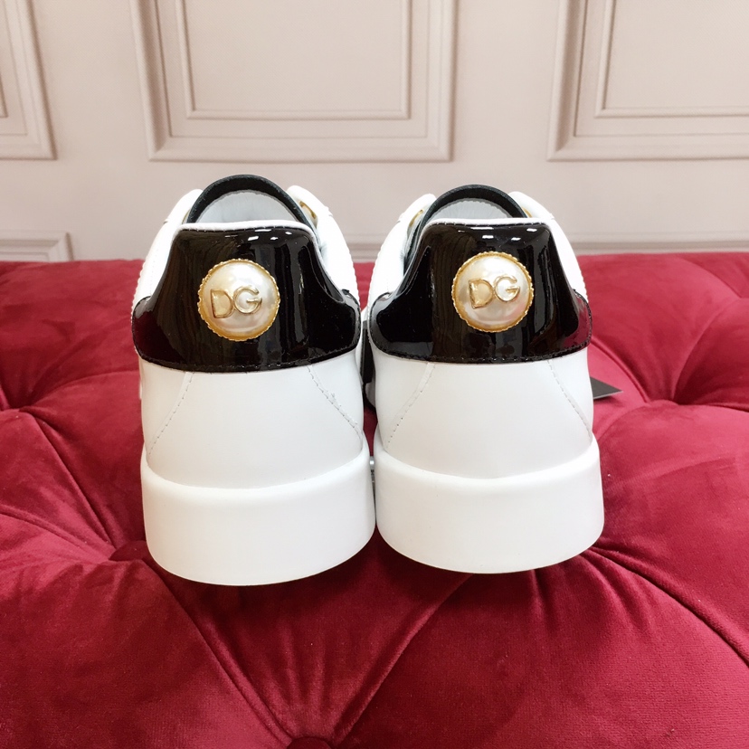 Dolce & Gabbana White Portofino Trainers With Pearl - PerfectKickZ