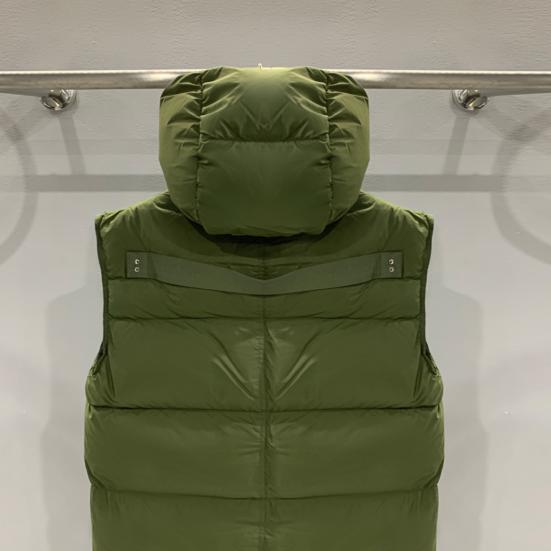 Rick Owens Green Padded Down Vest - 