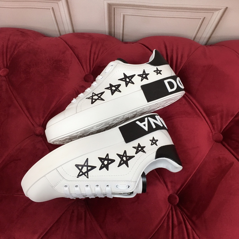 Dolce & Gabbana White Portofino Stars Sneakers - PerfectKickZ
