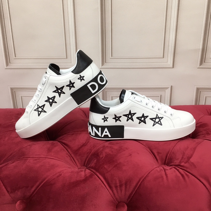 Dolce & Gabbana White Portofino Stars Sneakers - PerfectKickZ