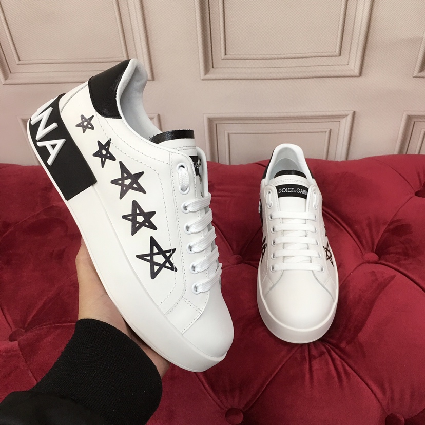 Dolce & Gabbana White Portofino Stars Sneakers - PerfectKickZ