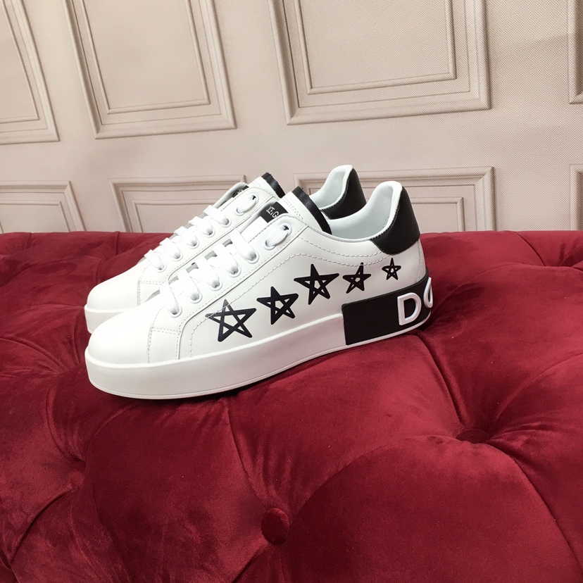Dolce & Gabbana White Portofino Stars Sneakers - PerfectKickZ