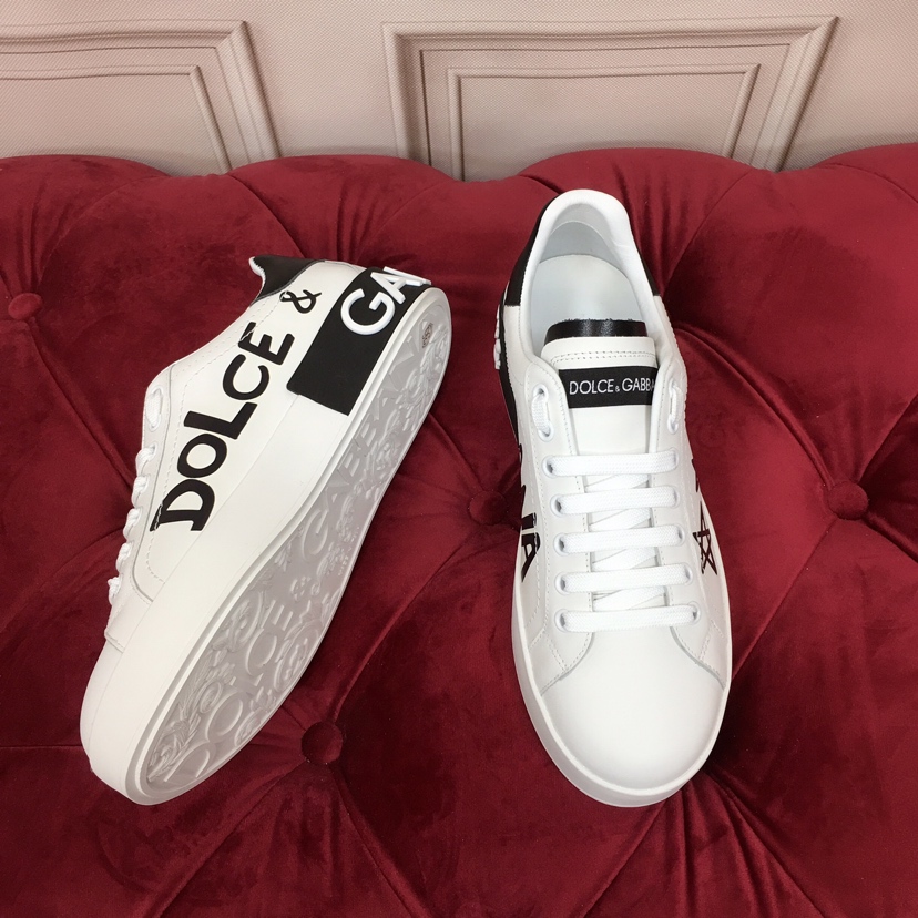 Dolce & Gabbana White Portofino Stars Sneakers - PerfectKickZ