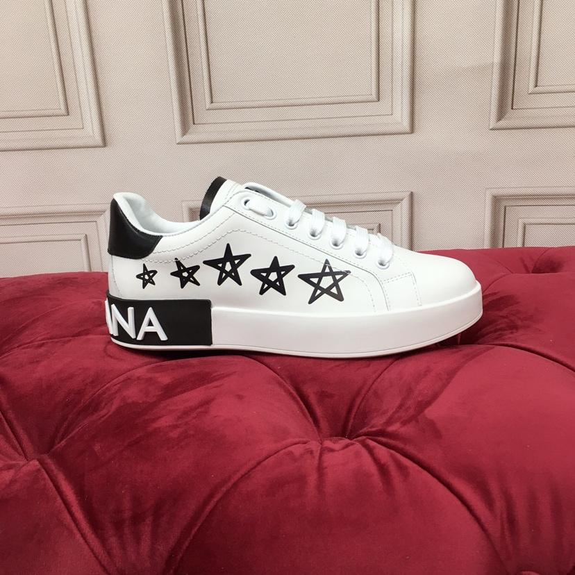 Dolce & Gabbana White Portofino Stars Sneakers - PerfectKickZ