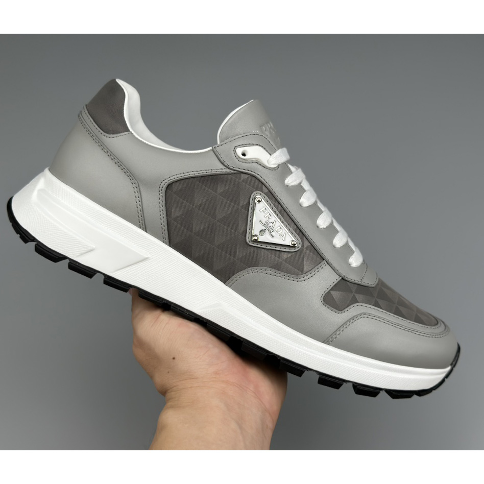 Prada Leather And Re-Nylon High-top Sneakers - PerfectKickZ