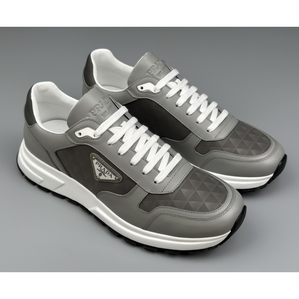 Prada Leather And Re-Nylon High-top Sneakers - PerfectKickZ