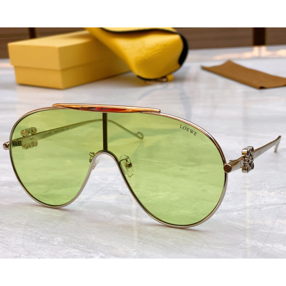 Loewe Spoiler Aviator Mask Glasses In Metal - PerfectKickZ